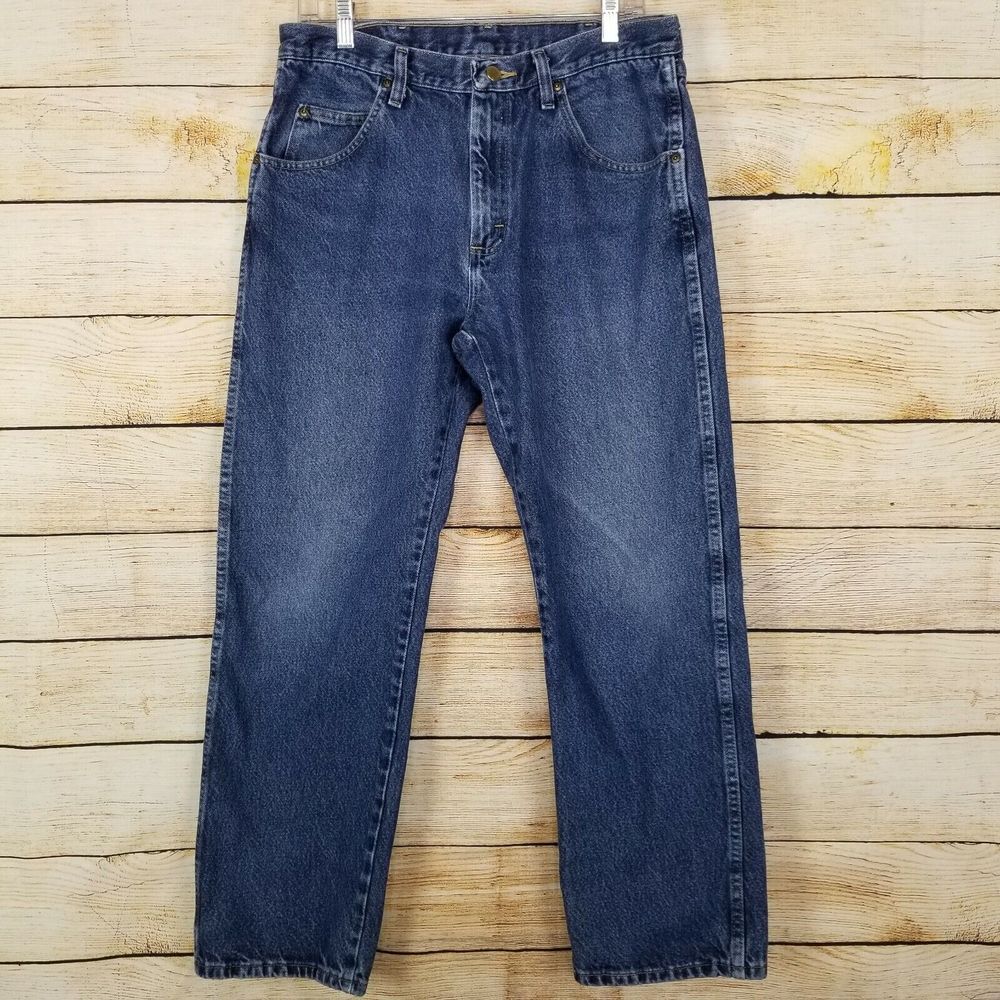 Wrangler Jeans Mens Size 34 x 29 Relaxed Blue Denim 5 Pocket Pants Casual‎ Work